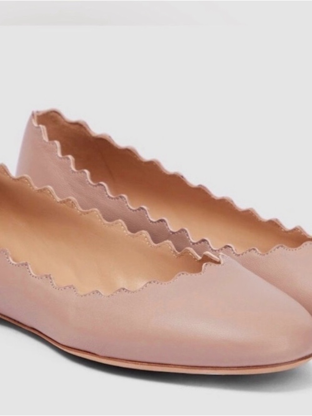 Like new Chloe Scalloped Ballet Flats in Blush Pink